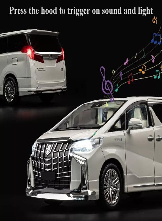 BlackZone Compatible for 1/18 Big Toyota Alphard Toy Car Metal Pull Back Diecast Car with Openable Door, Sound and Lights, Vehicles Toys for Gift Boys and Girls (White,1:18 Large) - Image 4